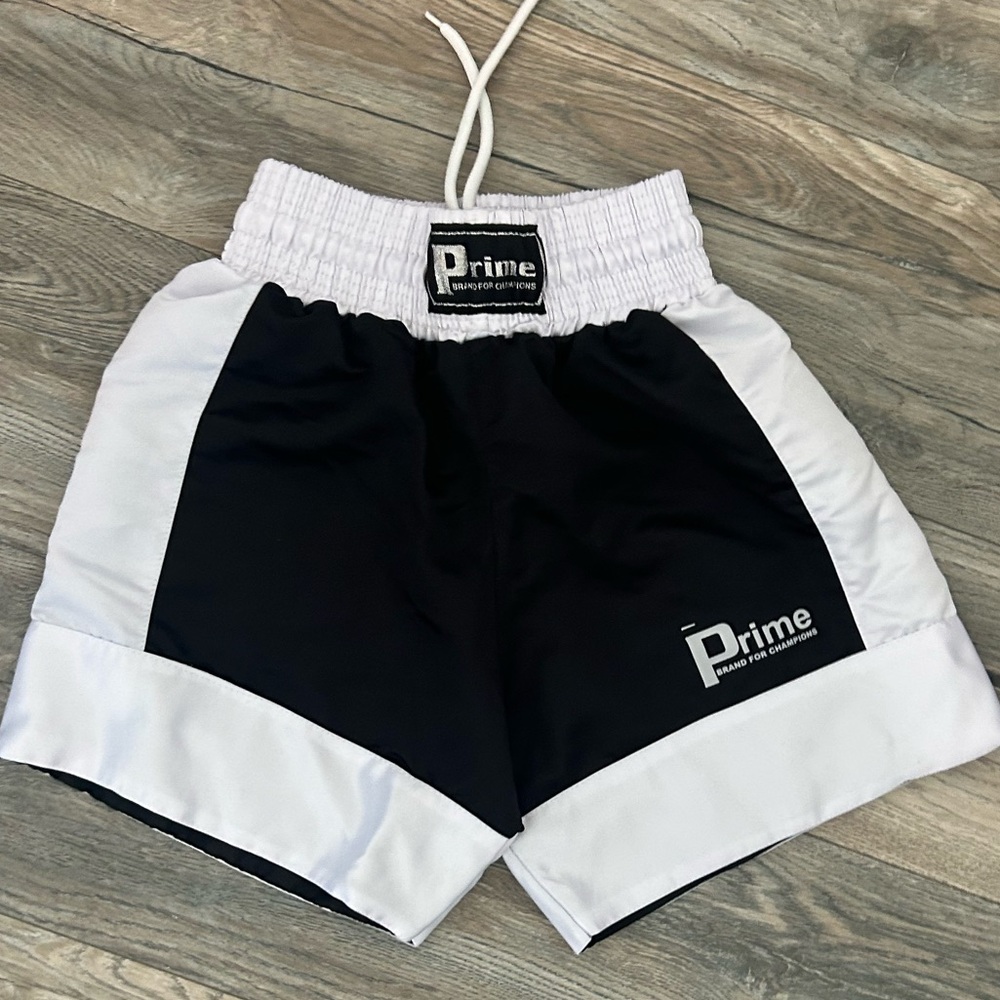 Black white prime boxing shorts Halloween boxer costume boys 9 10